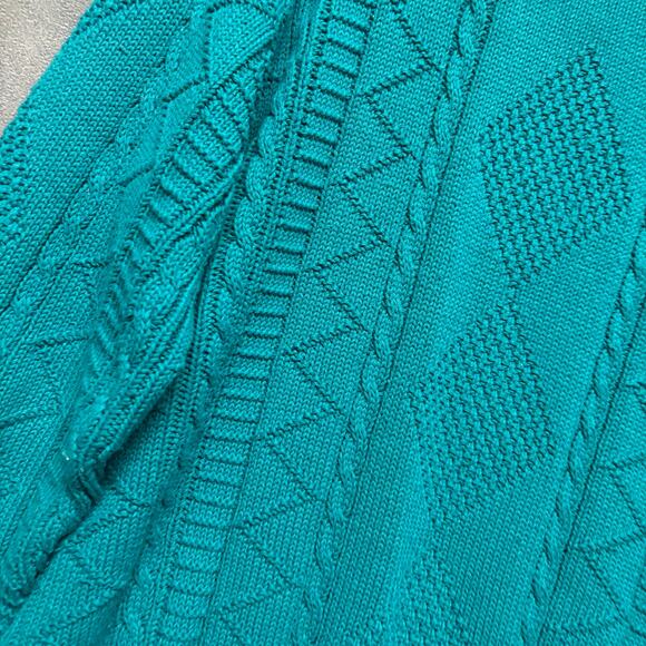 Vintage Alfred Dunner Fisherman Sweater Cable Knit Made in USA Fair Isle Design - Picture 8 of 9